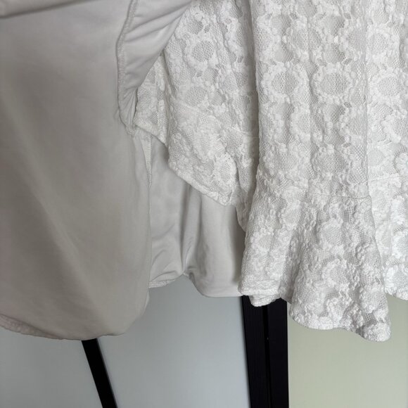 Angel Biba Milkmaid Babydoll Dress Size Medium White Coquette Floral Angelcore - Picture 10 of 15